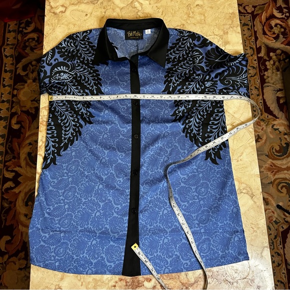 NWT Bob Mackie Wearable Art Blouse Small Blue - Picture 5 of 12